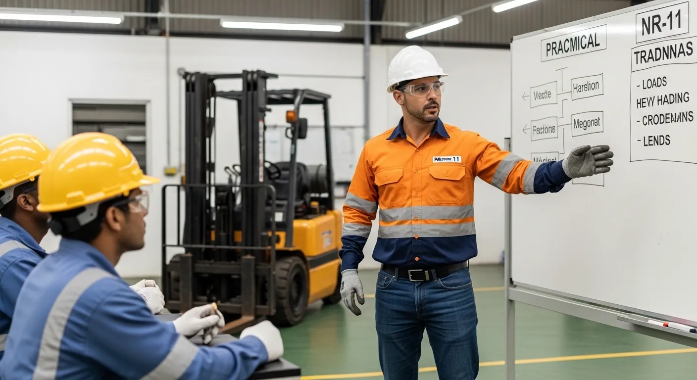 Instrutor de Segurança do Trabalho em treinamento