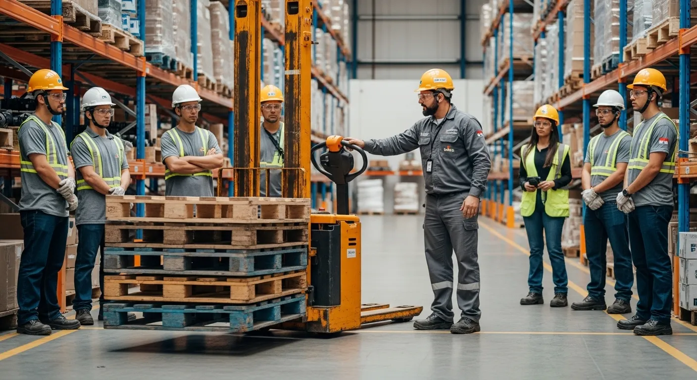 Treinamento prático de transpaleteira conforme a NR-11