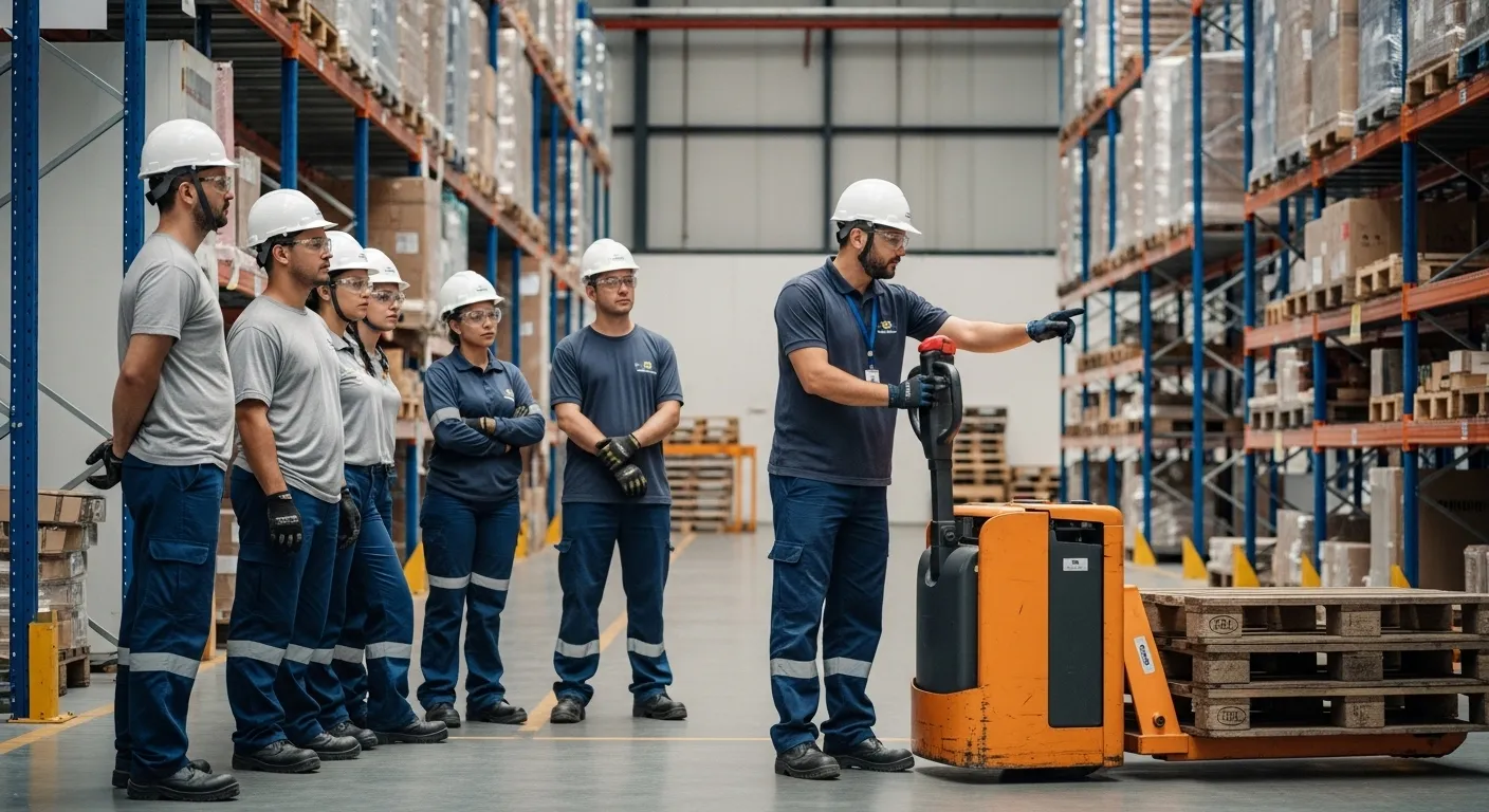 Treinamento conforme NR-11 para operação segura de transpaleteira